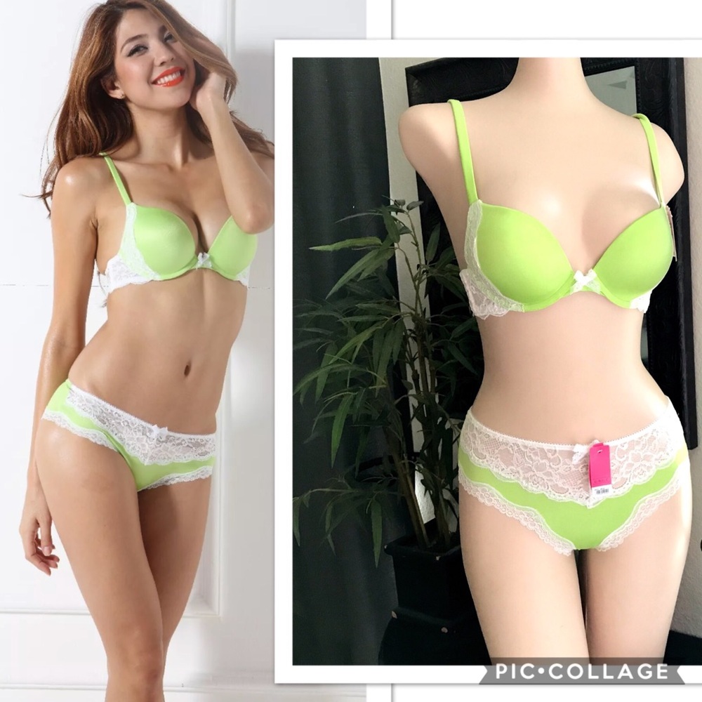Lime Light Push Up Bra and Panty Set
